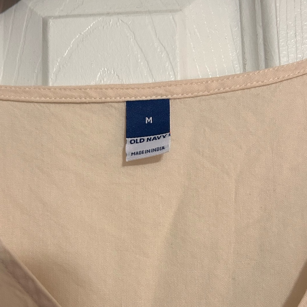 Old Navy Cream Peasant Blouse with Lace Accents - Picture 2 of 3